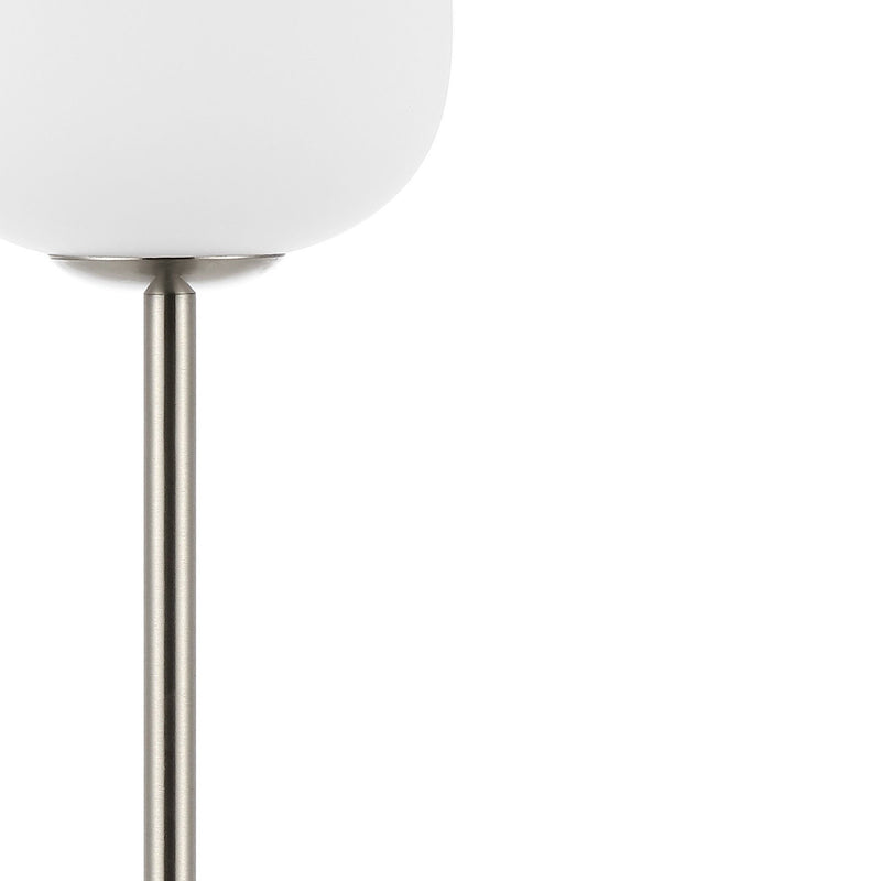 12" Novelty USB Table Lamp With Globe Shade - Nickel