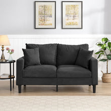 Load image into Gallery viewer, Modern Upholstered Loveseat Sofa With High Resilience, Wooden Frame - Dark Gray
