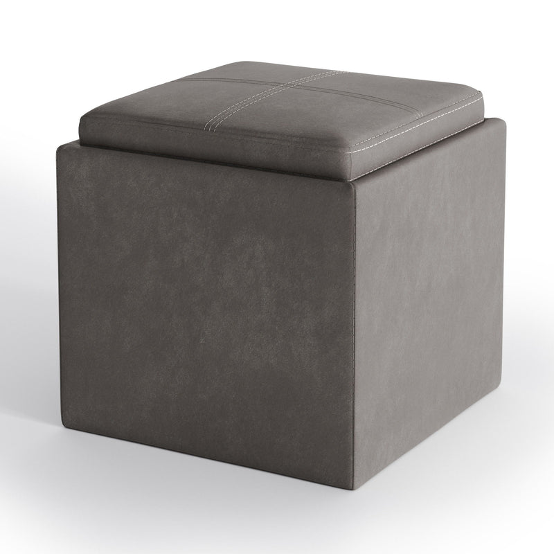 Upholstery Storage Ottoman - Slate Gray
