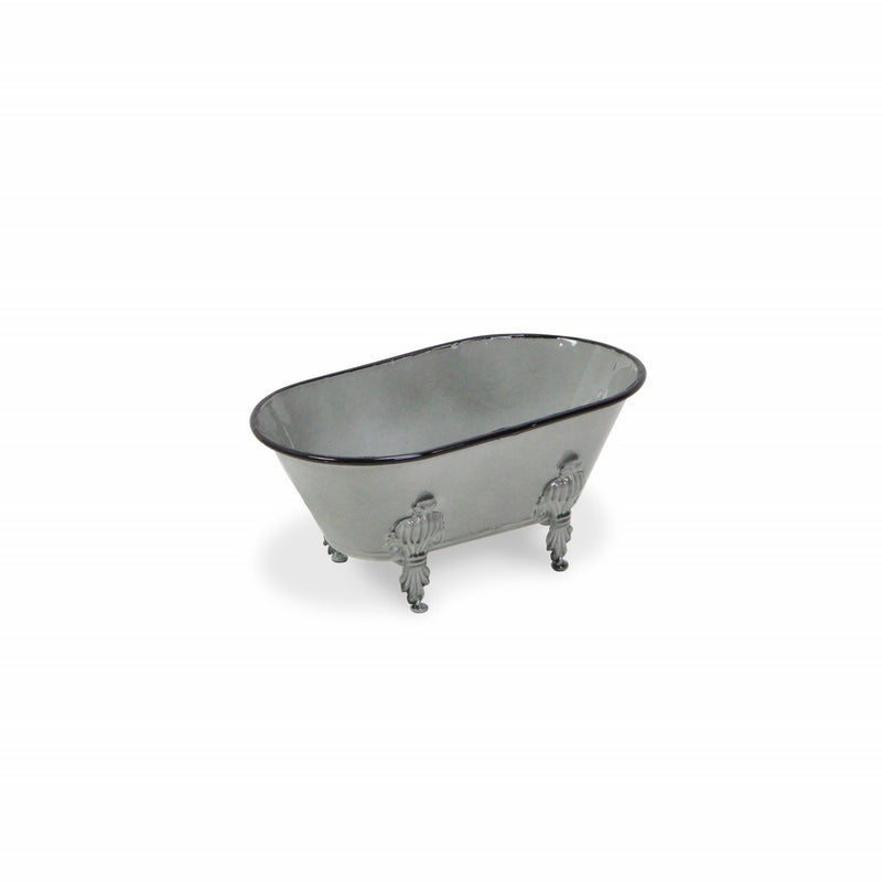 Hand Painted Decorative Tub Tabletop Sculpture (399643) - Gray