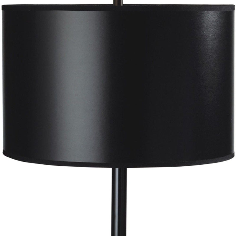 Minimalist Metal Table Lamp With Black Classic Drum Shade - Black