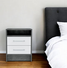 Load image into Gallery viewer, Sophisticated And Stylish Nightstand - Smokey Oak And White
