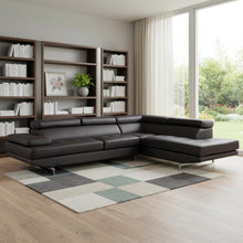 Load image into Gallery viewer, Leather L Shaped Two Piece Corner Sectional - Brown
