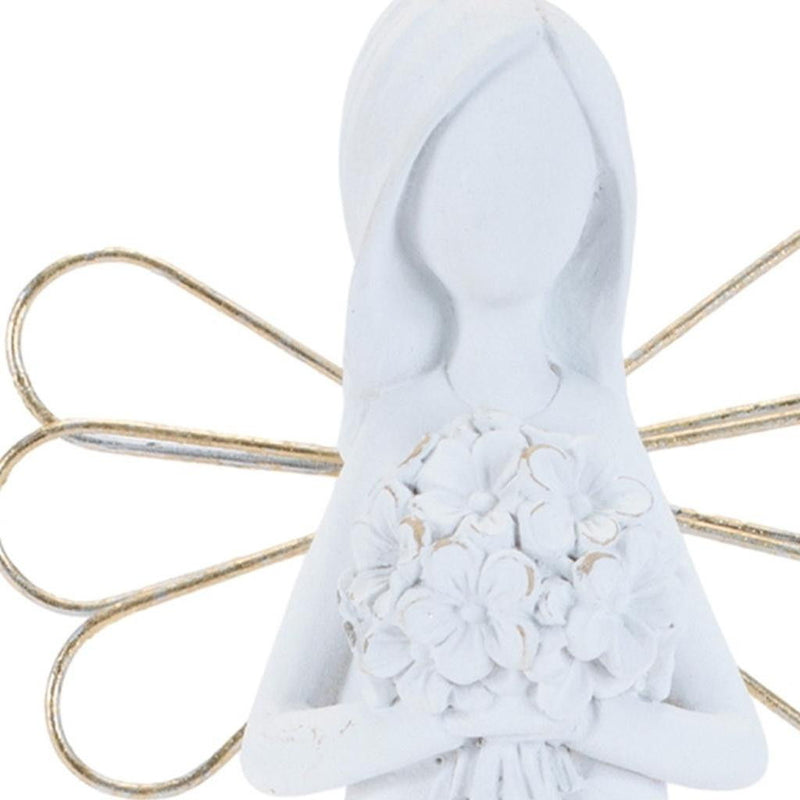 Poly Angel Figurine (Set of 2) - White / Gold