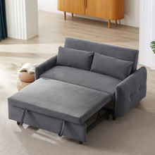Load image into Gallery viewer, Pull-Out 2 Seat Modern Sleeper Sofa With 2 Throw Pillows And USB Ports
