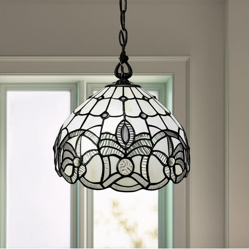 Unique Statement Glass Dimmable Chandelier With Shades - Black / White