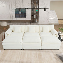 Load image into Gallery viewer, Modern Comfy Deep Seat Modular Sectional Sofa Cloud Couch With Ottoman
