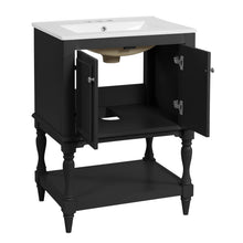 Load image into Gallery viewer, Modern Bathroom Vanity With Sink, Rectangular Cabinet With Open Shelf And Closed Storage
