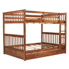 Load image into Gallery viewer, Full-Over-Full Bunk Bed with Ladders and Two Storage Drawers (Walnut)(OLD SKU:LT000365AAD)
