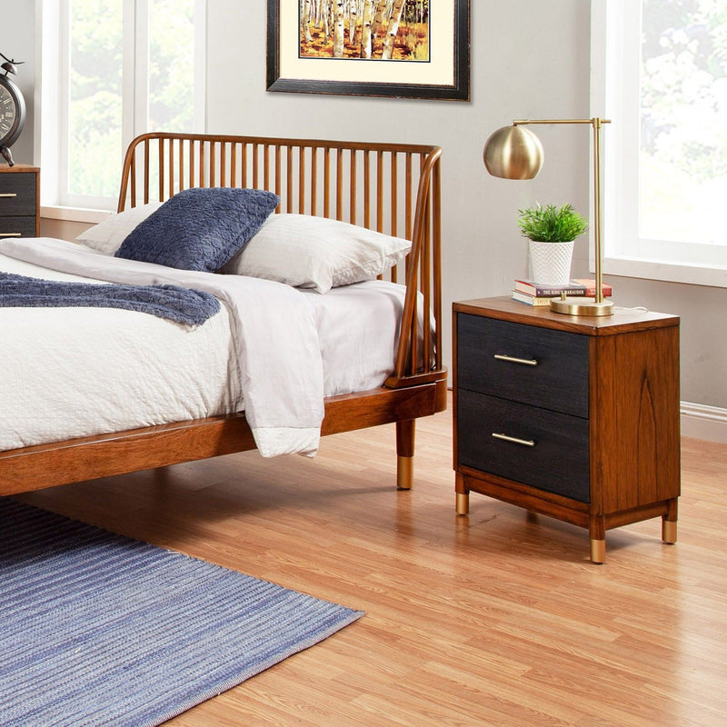 Mod Drawer Nightstand - Dark Walnut And Black