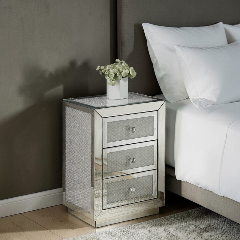 Noralie - Accent Table - Silver / Mirror