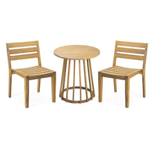 Load image into Gallery viewer, Outdoor 3 Pieces Dining Set, Round Bistro Set - Teak
