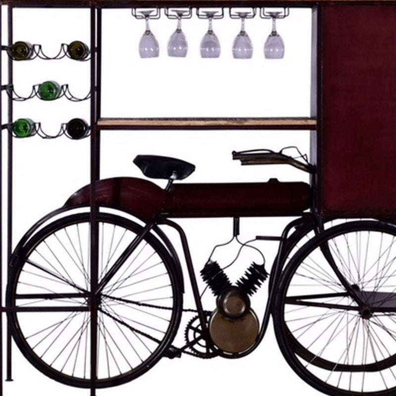 17" X 58.5" X 67.5" Tricycle Delivery Bar - Maroon