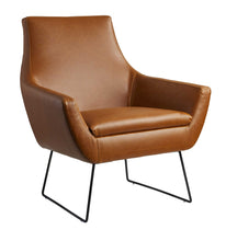 Load image into Gallery viewer, Retro Mod Distressed Faux Leather Arm Chair - Camel
