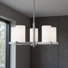 Load image into Gallery viewer, 5 Light Dimmable Chandelier With Shades - Nickel
