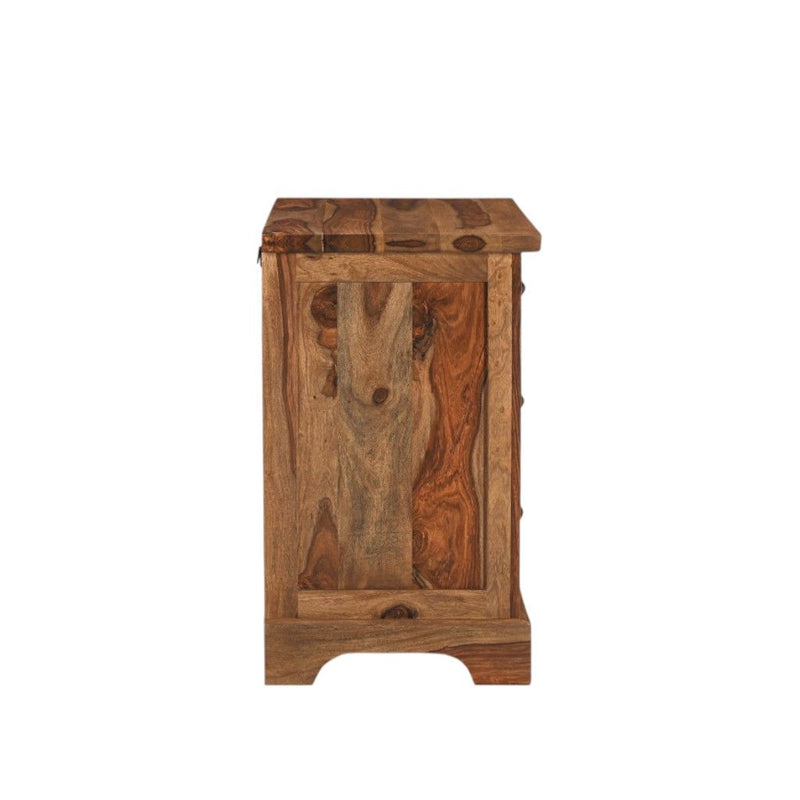 27" Solid Wood Live Edge Three Drawer Nightstand - Brown