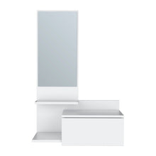Load image into Gallery viewer, 36" Wood Wall Mounted Accent Cabinet With Drawer And Mirror - Silver And White
