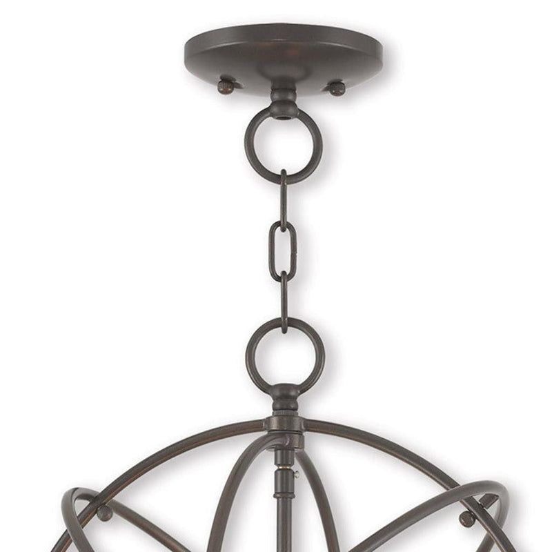 17" Three-Light Dimmable Chandelier With Shades - Bronze