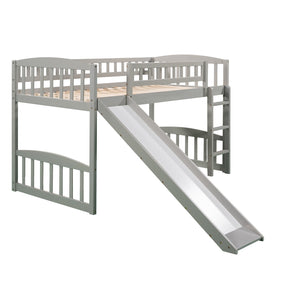 Twin size Loft Bed with Slide and Ladder, Gray(OLD SKU:LP000504AAE)