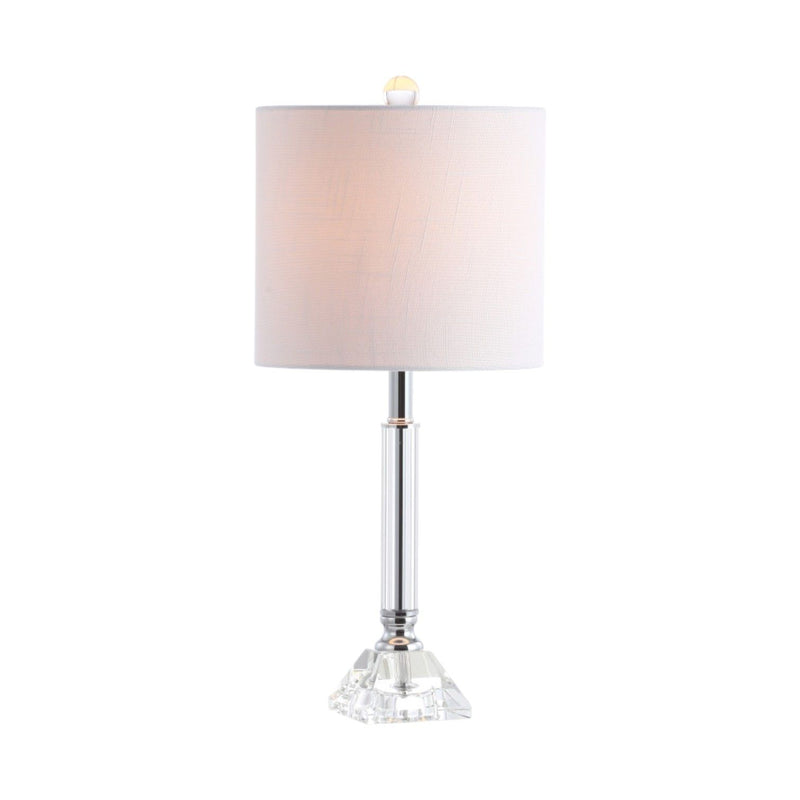 Table Lamps With Drum Shades (Set of 2) - White / Clear