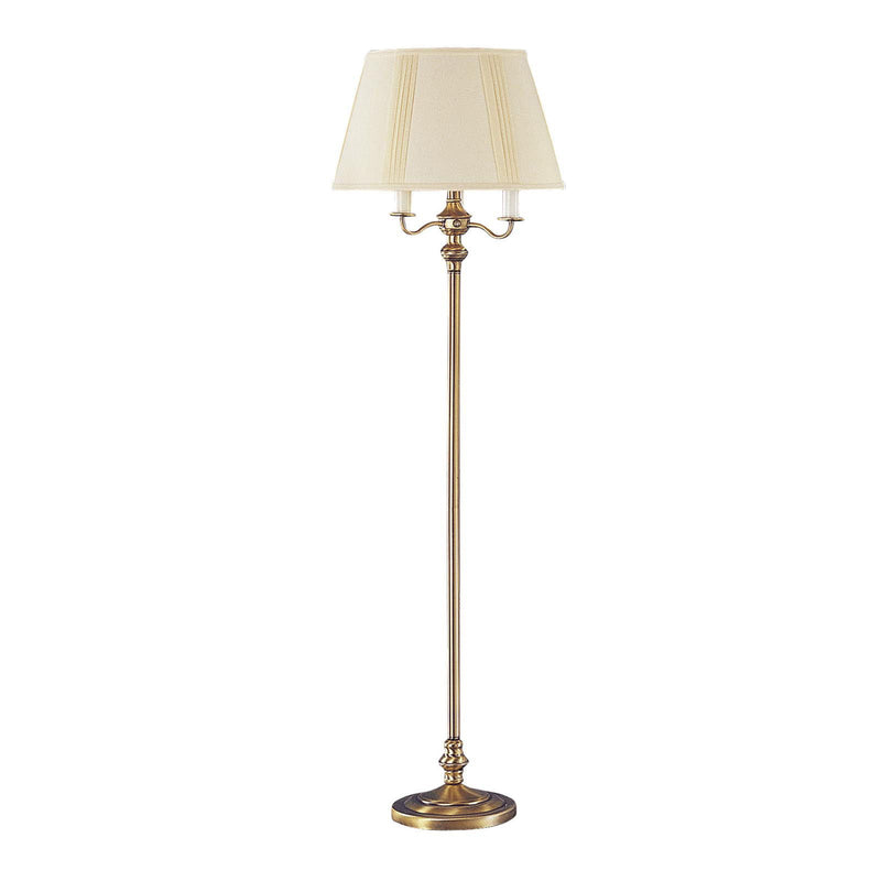60" Four Light Traditional Shaped Floor Lamp With Beige Square Shade - Bronze