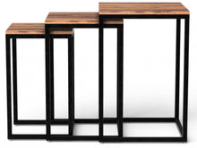 Load image into Gallery viewer, Solid Wood Nested Tables (Set of 3) - Black And Brown
