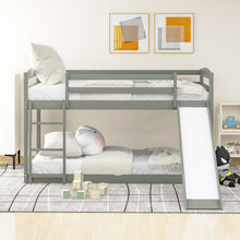 Load image into Gallery viewer, Twin over Twin Bunk Bed with Convertible Slide and Ladder , Gray(Old SKU:WF281725AAE)
