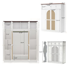 Load image into Gallery viewer, 8 Door Armoire Wardrobe With Adjustable Shelves And Hanging Rod
