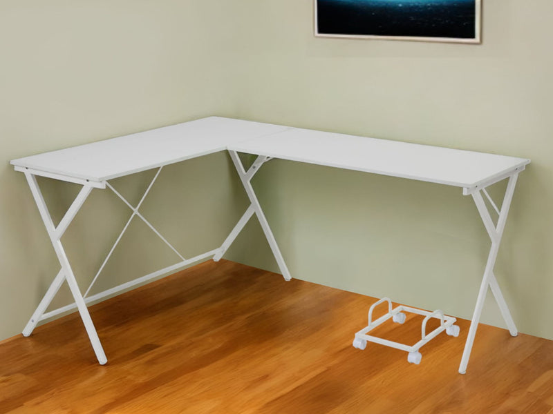 62" L Shape Computer Desk - White