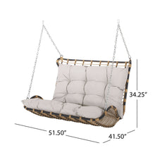 Load image into Gallery viewer, Arruda - Outdoor Wicker Porch Swing With Cushions
