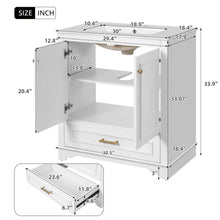 Load image into Gallery viewer, Bathroom Vanity With Sink, Cabinet &amp; 2 Soft Closing Doors &amp; Adjustable Shelf
