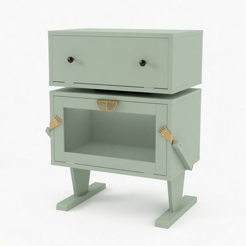 Robot LED Nightstand With 360° Rotating Drawer