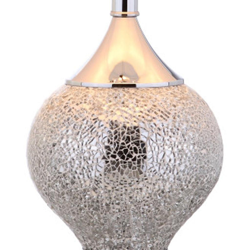 27" Urn Table Lamp With Empire Shade - Silver