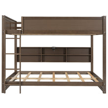 Load image into Gallery viewer, Bunk Bed With Storage Cabinets And USB Ports
