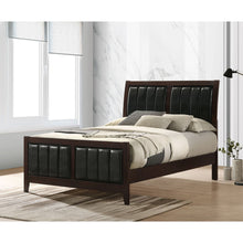 Load image into Gallery viewer, Full Panel Bed With Tufted Headboard Frame - Brown
