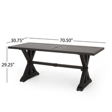 Load image into Gallery viewer, Modern Outdoor Dining Table With X Shaped Legs, Umbrella Hole
