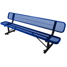 Load image into Gallery viewer, 6' Outdoor Steel Bench With Backrest
