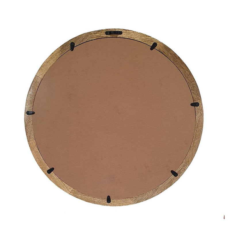 20" Round Framed Accent Mirror - Natural