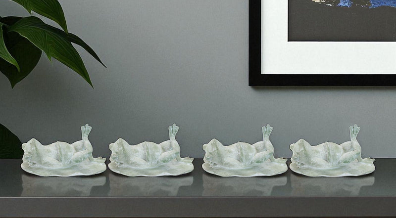Poly Frog Figurine (Set of 4) - Green