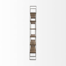 Load image into Gallery viewer, and Six Tier Bookcase - Brown / Nickel
