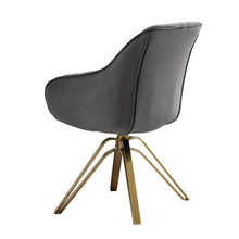 Load image into Gallery viewer, Velvet And Gold Swivel Arm Chair 23" - Gray
