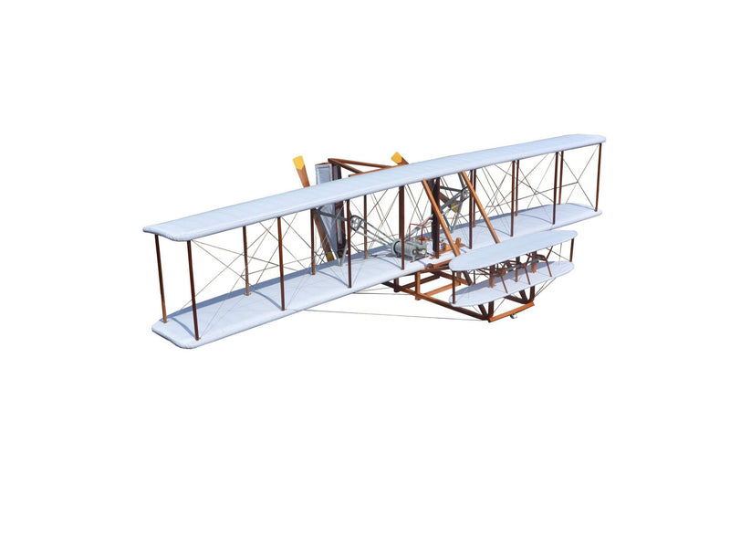 Hand Painted Model Airplane Tabletop Sculpture - Brown / White