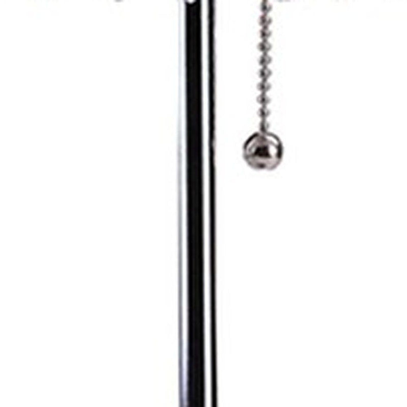 Metal Bedside Table Lamp With Clear Drum Shade - Silver
