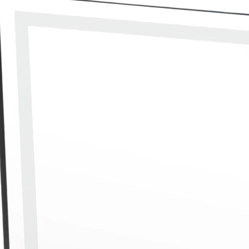 Lighted Frameless Standing Mirror - Silver