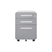 Load image into Gallery viewer, 3 Drawer Mobile File Cabinet Under Desk Office, Simple Style Versatile Storage Cabinet For Legal / Letter / A4 Files, 5 Wheel Design Anti-Tilting Cold Rolled Steel Waterproof Moisture-Proof
