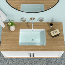 Load image into Gallery viewer, Modern Ceramic Rectangular Undermount Bathroom Sink With Overflow
