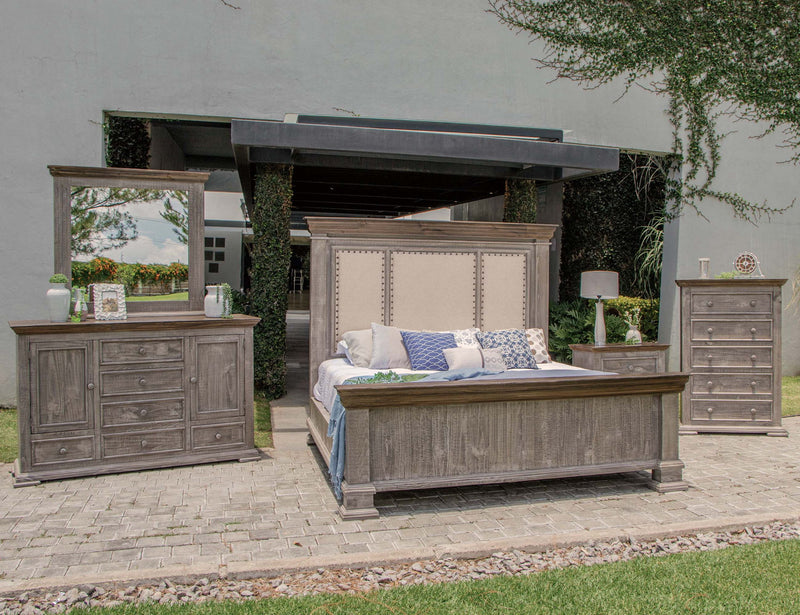 30" x 18" x 31.8" Three Drawer Nightstand - Gray