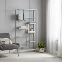 Load image into Gallery viewer, Nine Tier Etagere Bookcase - Silver / Clear
