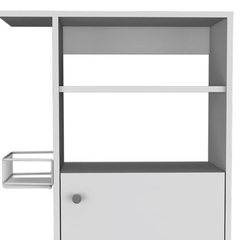24" Rolling Kitchen Cart With Storage - White