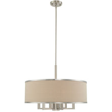 Load image into Gallery viewer, 20" Seven Light Dimmable Chandelier With Shades - Nickel
